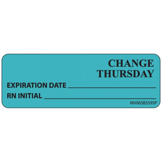 Label Paper Permanent Change Thursday 1" Core 2 15/16"x1 Blue 333 per Roll
