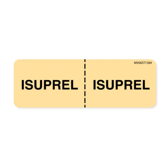 Label Paper Removable Isuprel: Isuprel, 1" Core, 2 15/16" x 1", Tan, 333 per Roll