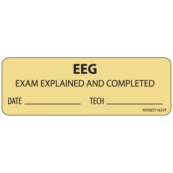 Label Paper Permanent EEG Exam Explained 1" Core 2 15/16"x1 Tan 333 per Roll