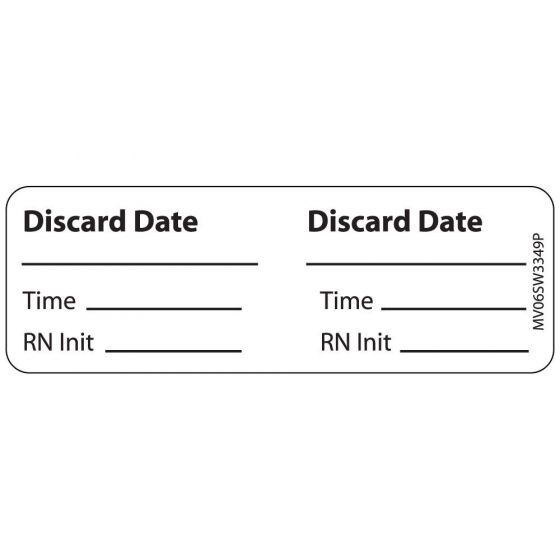 Label Paper Permanent Discard Date Time Rn 1" Core 2 15/16"x1 White 333 per Roll