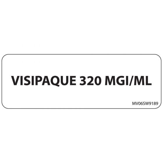 Label Paper Removable Visipaque 320 mgi/ml, 1" Core, 2 15/16" x 1", White, 333 per Roll