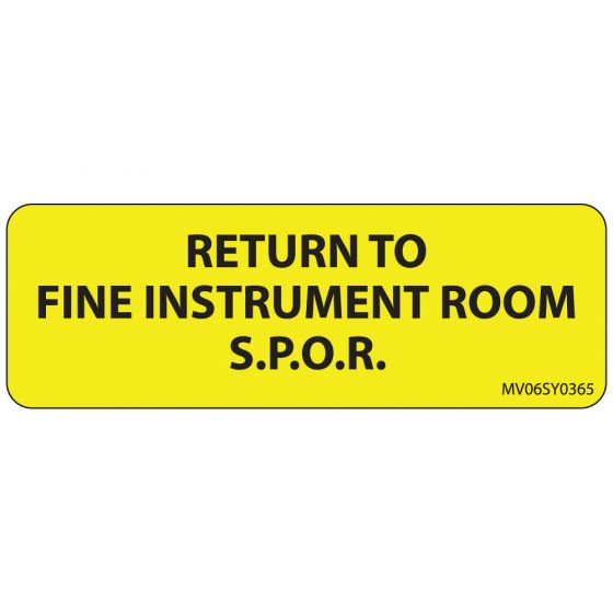 Label Paper Permanent Return To Fine Instrument, 1" Core, 2 15/16" x 1", Yellow, 333 per Roll