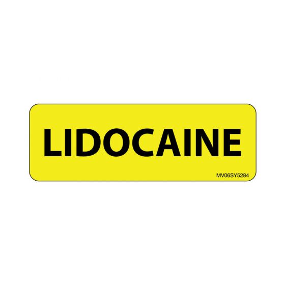 Label Paper Permanent Lidocaine, 1" Core, 2 15/16" x 1", Yellow, 333 per Roll