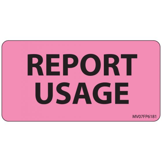 Label Paper Removable Report Usage, 1" Core, 2 15/16" x 1", 1/2", Fl. Pink, 333 per Roll