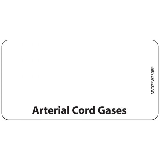 Label Paper Permanent Arterial Cord Gases 1" Core 2 15/16"x1 1/2" White 333 per Roll