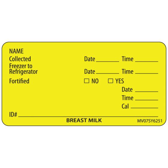 Label Paper Permanent Name: Collected, 1" Core, 2 15/16" x 1", 1/2", Yellow, 333 per Roll