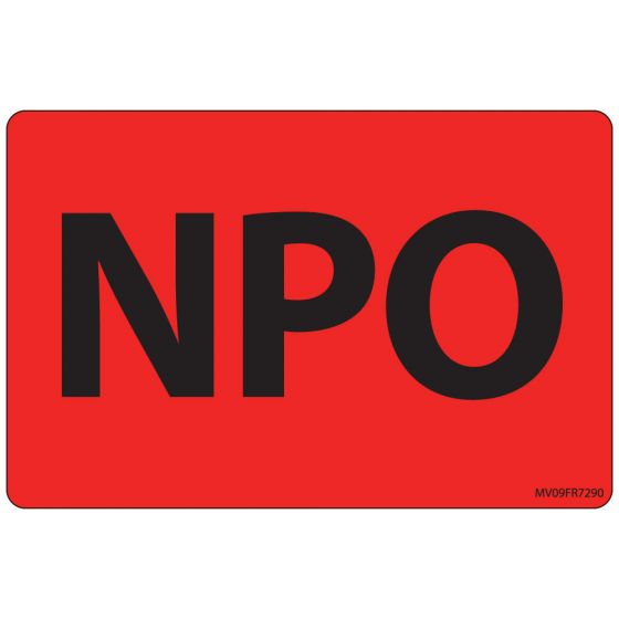 Label Paper Permanent NPO, 1" Core, 4" x 2 5/8", Fl. Red, 375 per Roll