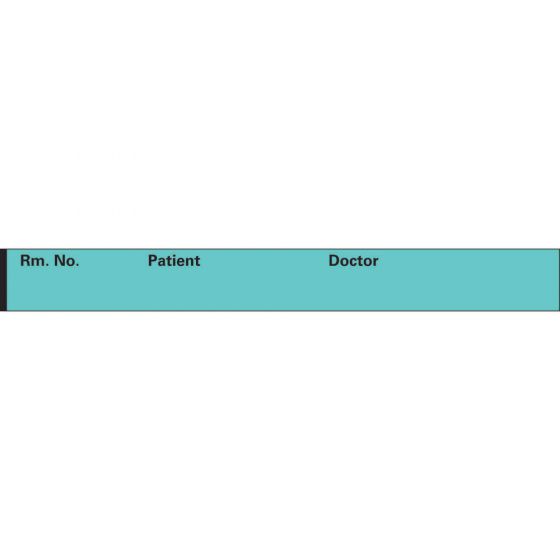 Binder/Chart Tape Removable "Rm. No. Patient", 1'' Core, 1/2 '' x 500'', Aqua, 111 Imprints, 500 Inches per Roll