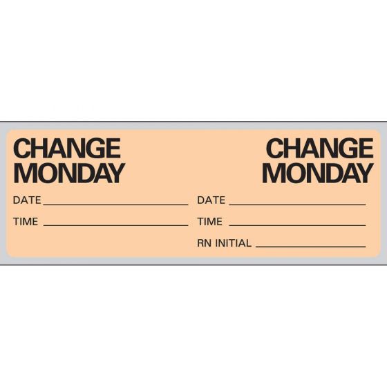 IV Label Paper Permanent Change Monday 1" Core 2 15/16"x1 Fl. Orange 500 per Roll