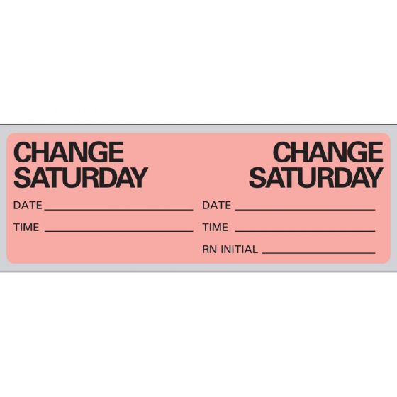 IV Label Paper Permanent Change Saturday 1" Core 2 15/16"x1 Fl. Red 500 per Roll
