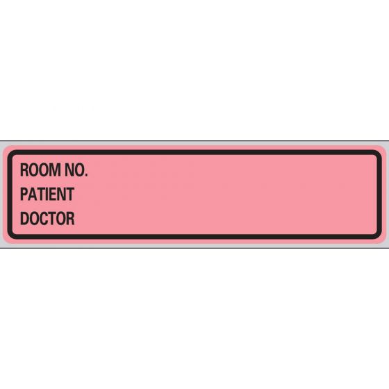 Label Paper Removable Room No. Patient, 1" Core, 5 3/8" x 1", 3/8" Rose 200 per Roll