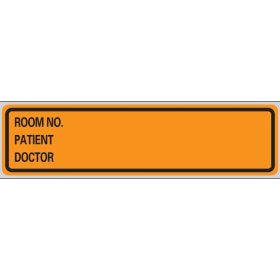 Label Paper Removable Room No. Patient, 1" Core, 5 3/8" x 1", 3/8", Orange, 200 per Roll