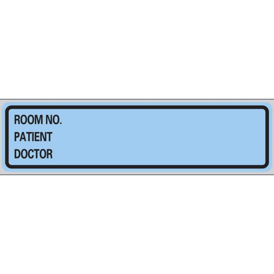 Label Paper Removable Room No. Patient, 1" Core, 5 3/8" x 1", 3/8", Blue, 200 per Roll