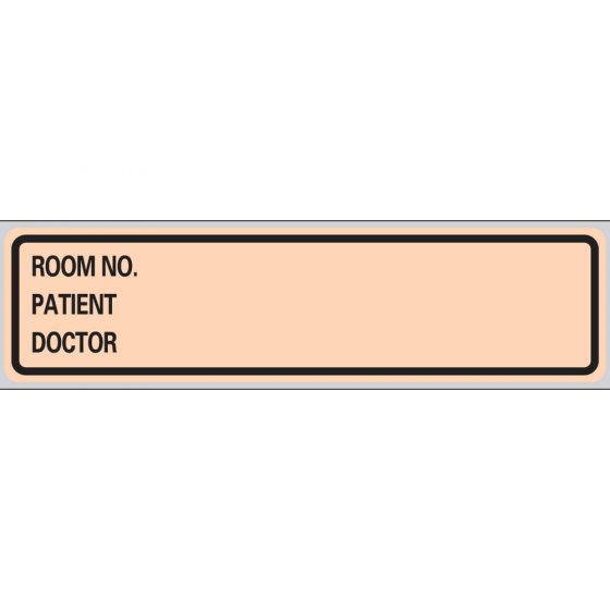 Label Paper Removable Room No. Patient, 1" Core, 5 3/8" x 1", 3/8" Salmon 200 per Roll