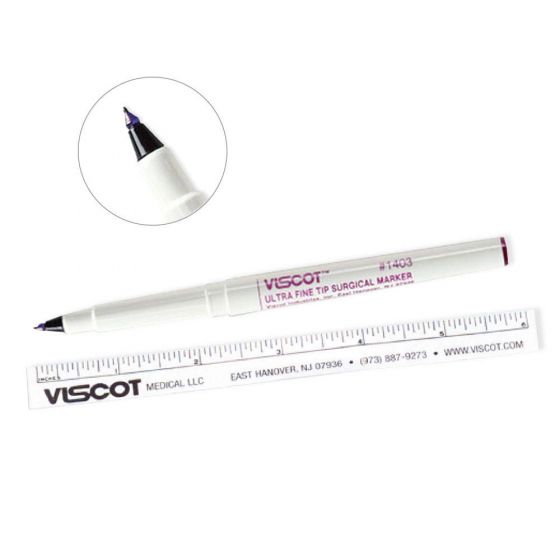 Viscot® Sterile Skin Marking Pen Ultra-Fine Tip, includes Ruler Gentian Violet, 100 per Case