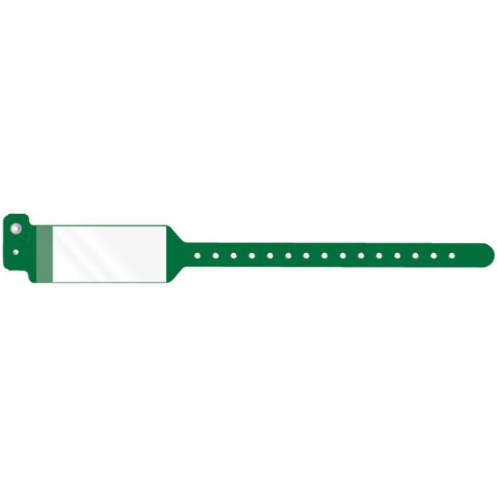 CONF-ID-ENT™ SHIELD WRISTBAND POLY 1 1/4" X 10 3/4" ADULT/PEDIATRIC KELLY GREEN - 500 PER CASE
