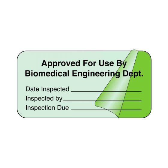 Label Self-Laminating Paper Removable Approved For Use 1-1/2" Core 2" x 1" Fl. Green, 1000 per Roll