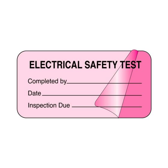 Label Self-Laminating Paper Removable Electrical Safety 1" Core 2" x 1" Fl. Pink, 1000 per Roll