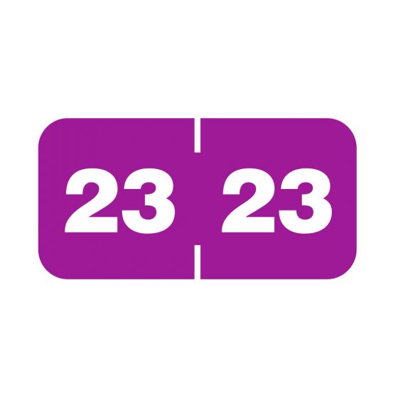 Smead® Compatible Color Code Label Year "23", 1-1/2" x 3/4", Purple, Mylar, 1000 Per Roll