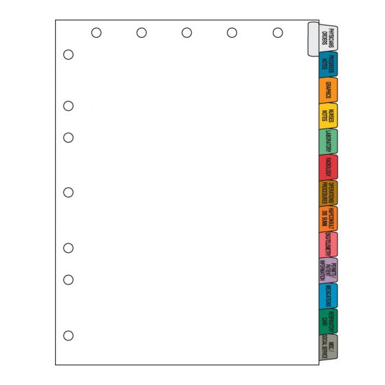 Filepro® Chart Divider Side Tab Position #1-13 1/13 Cut 13 Titles | Universal Set | Mylar Reinforced Tab White 100# White 8-1/2"x11" - 23 per Box