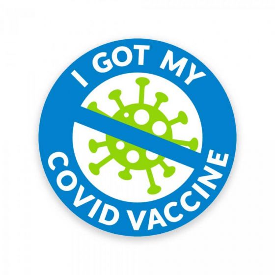 Covid Vaccine Label "I Got My Covid Vaccine" 2" Circle, Blue, 250 per Roll