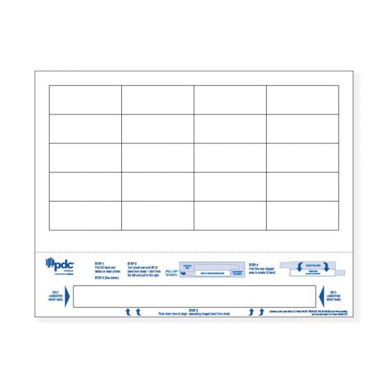 Conf-ID-ent&trade; Laser Wristband/label Paper Laminate Fold-over 2-1/2" x 1" Adult White - 20 Labels/Sheet, 4 Pks of 250 Sheets/Case