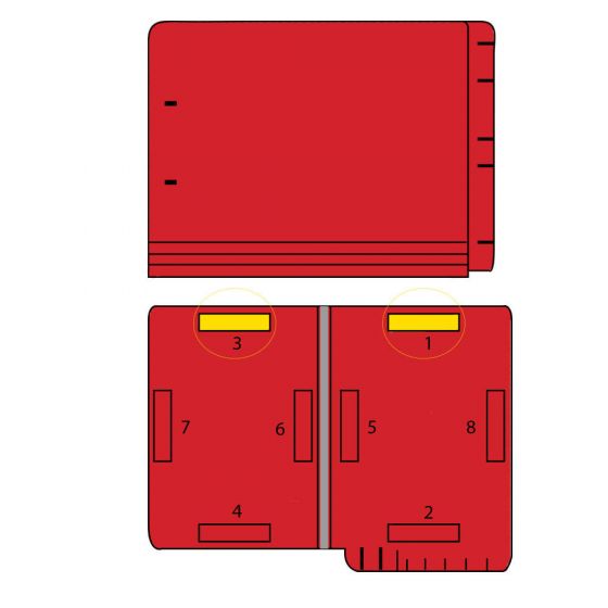 Barkley™ Match End Tab Folder Fas# 1&3 11pt Color Stock Red Flush Front 12 1/4" x 9 1/2" 2ply - 50 per Box