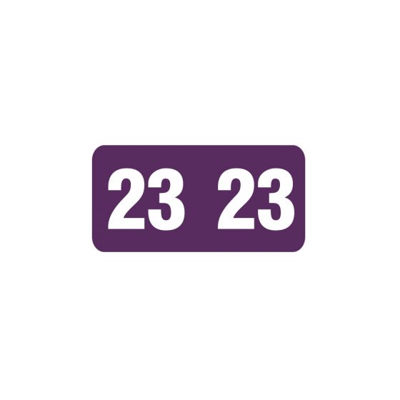 Smead® Compatible Color Code Label Year "23", 1" x 1/2", Purple, Mylar, 500 Per Roll