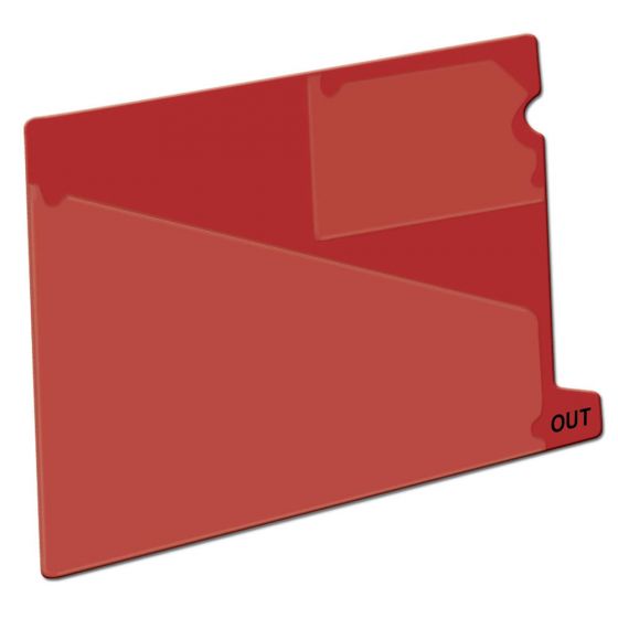 Red Outguide, Bottom Tab, letter size, 2 pockets