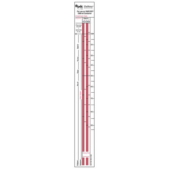 Flometer® IV Label Compatible with 1000 ml Baxter/Viaflex Paper Removable 1-1/4"x10-1/2" White 1000 per Box