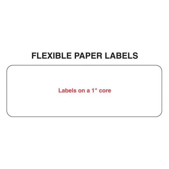 Label Paper Removable Flexo Printable, 1" Core, 3" x 1", White, 1000 per Roll