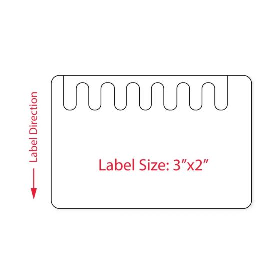 Self-Shred Direct Thermal Piggyback Label, Paper, 3" x 2", 3" Core