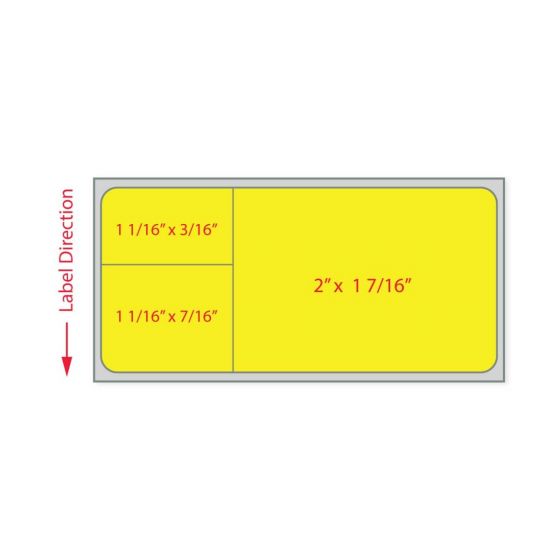 Label Misys/Sunquest Direct Thermal Paper Permanent 1" Core 3 1/16"x1 7/16" Yellow 1000 per Roll, 5 Rolls per Case