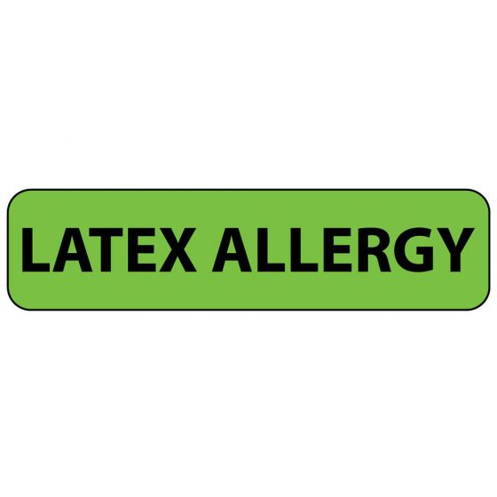 Label Paper Removable Latex Allergy, 1" Core, 1 1/4" x 5/16", Fl. Green, 760 per Roll