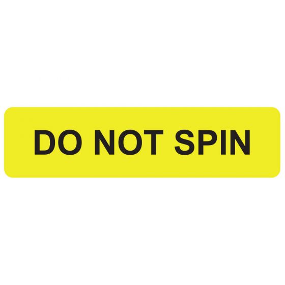 LABEL PAPER PERMANENT DO NOT SPIN 1" CORE 1 1/4" X 1/3" YELLOW 760 PER ROLL