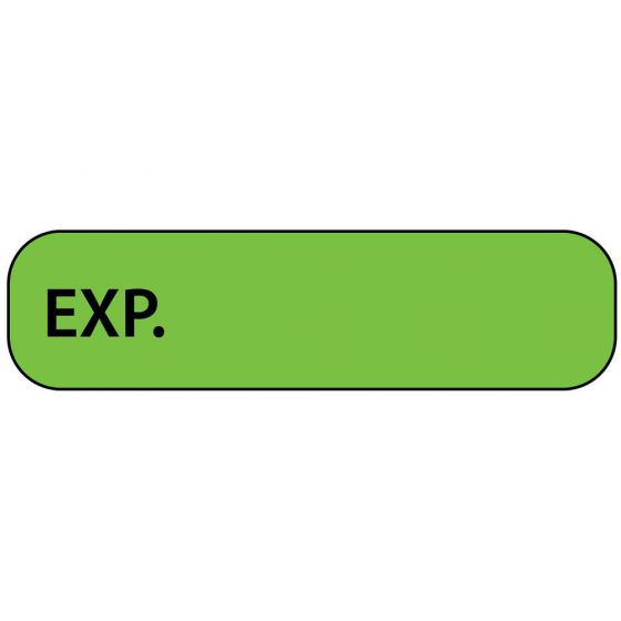 Label Paper Removable Exp:, 1" Core, 1 7/16" x 3/8", Fl. Green, 666 per Roll