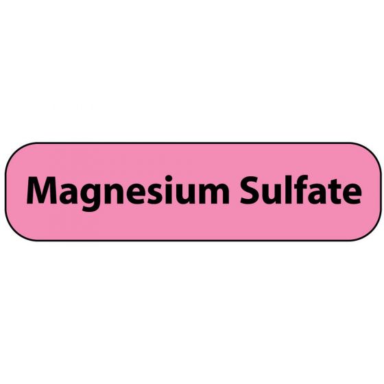 Label Paper Removable Magnesium Sulfate, 1" Core, 1 7/16" x 3/8", Fl. Pink, 666 per Roll