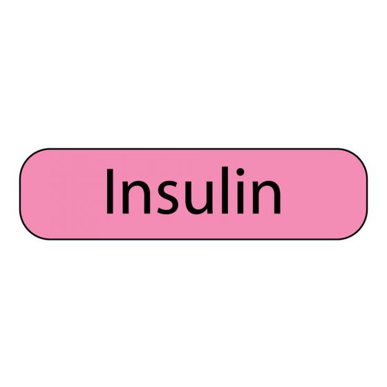 Label Paper Removable Insulin, 1" Core, 1 7/16" x 3/8", Fl. Pink, 666 per Roll