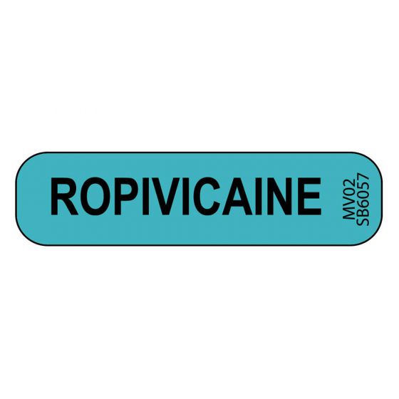Label Paper Removable Ropivicaine, 1" Core, 1 7/16" x 3/8", Blue, 666 per Roll