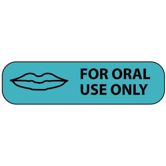 Label Paper Removable For Oral Use Only, 1" Core, 1 7/16" x 3/8", Blue, 666 per Roll