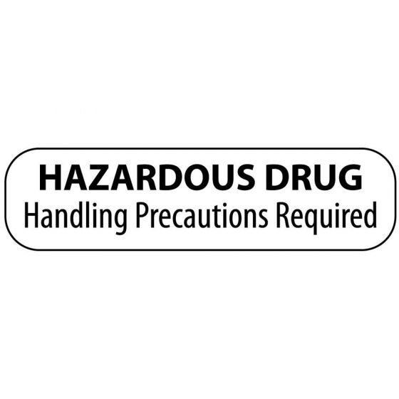 Label Paper Removable Hazardous Drug, 1" Core, 1 7/16" x 3/8", White, 666 per Roll