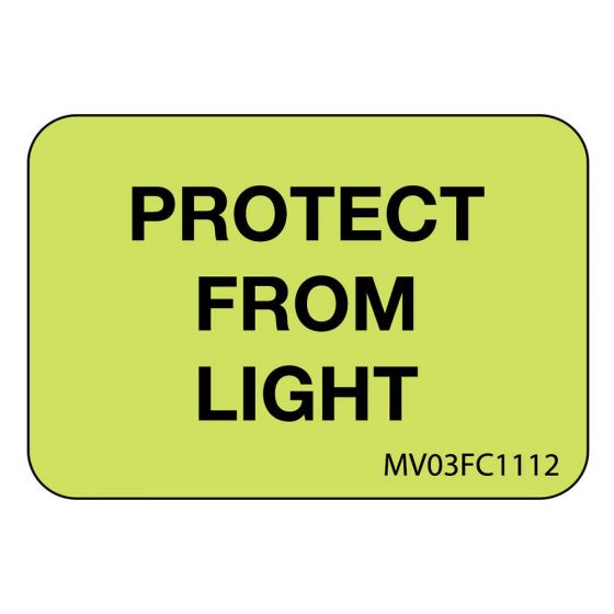 Label Paper Removable Protect From Light, 1" Core, 1 7/16" x 1", Fl. Chartreuse, 666 per Roll