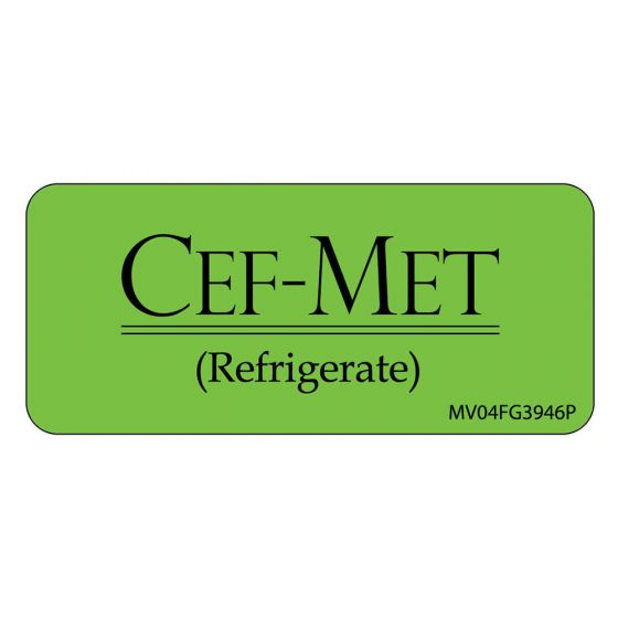 Label Paper Permanent Cef-met 1" Core 2 1/4"x1 Fl. Green 420 per Roll