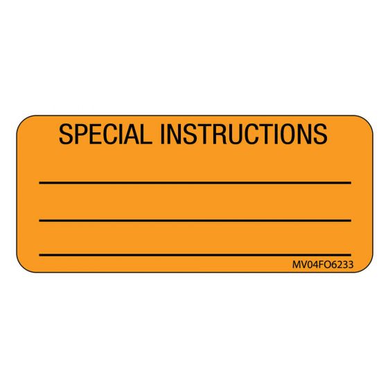 Label Paper Removable Special, 1" Core, 2 1/4" x 1", Fl. Orange, 420 per Roll
