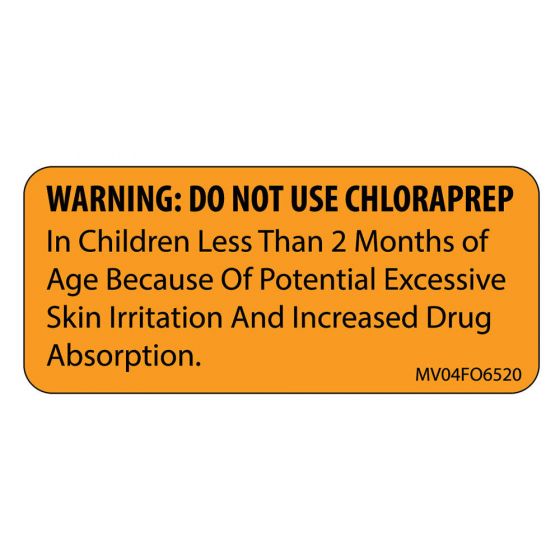 Label Paper Removable Warning: Do Not, 1" Core, 2 1/4" x 1", Fl. Orange, 420 per Roll