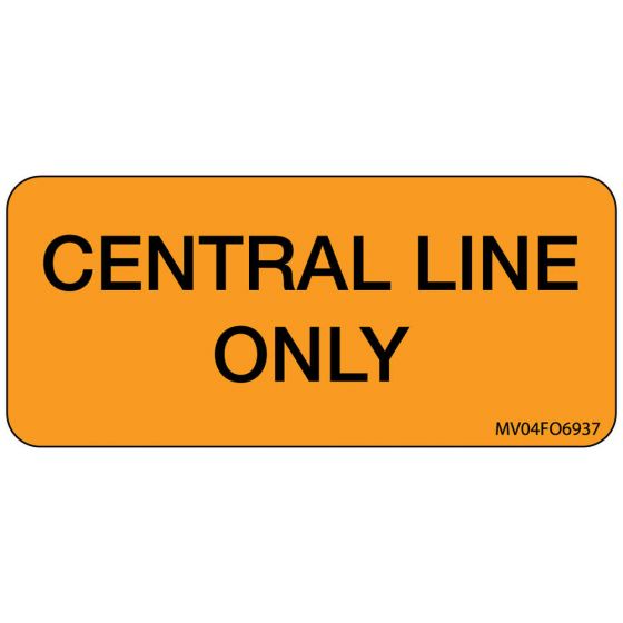 Label Paper Removable Central Line Only, 1" Core, 2 1/4" x 1", Fl. Orange, 420 per Roll