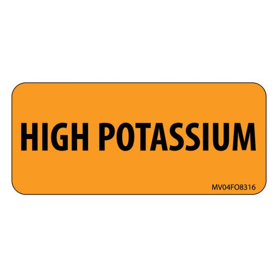 Label Paper Removable High Potassium, 1" Core, 2 1/4" x 1", Fl. Orange, 420 per Roll