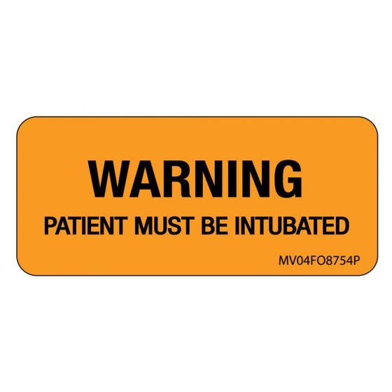 Label Paper Permanent Warning Patient Must, 1" Core, 2 1/4" x 1", Fl. Orange, 420 per Roll