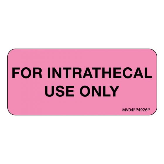 Label Paper Permanent for Intrathecal Use 1" Core 2 1/4"x1 Fl. Pink 420 per Roll