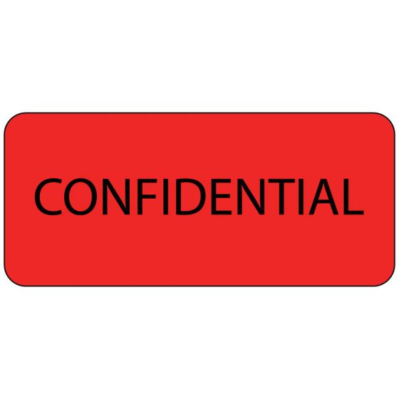 Label Paper Permanent Confidential 1" Core 2 1/4"x1 Fl. Red 420 per Roll